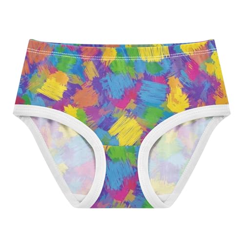 Colorful Purple Yellow Brush Toddlers Underwear Floral 2t Cotton Panties for Girl Flower Briefs Girls Undies