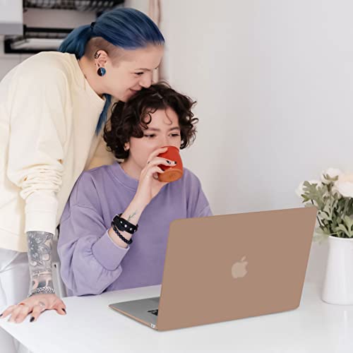 Seorsok Compatible With Macbook Air 13 Inch Case2022 2021 2020 2019 2018 Release A1932 A2179 M1 A2337 Touch Id,Plastic Hard Shell Case With Keyboard Cover-Brown #TOP3