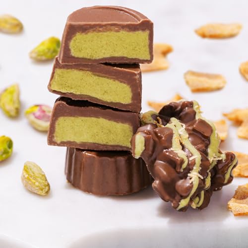 Image of Dubai Chocolate Gift Basket- Christmas Holiday Pistachio Trend Candy Assortment Gift Box- Food Present Idea for Men, Women, Corporate- Bonnie & Pop