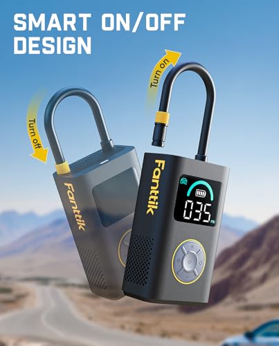 Image of Fanttik X10 Pro Portable Tire Inflator for Compact Car, 35s Fast Inflation Air Compressor with Digital Pressure Gauge and Powerful Battery, 150PSI Cordless Air Pump for Cars, Motorcycles, Bikes, Balls