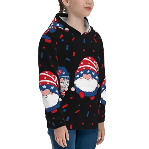 Three Gnome Independence Day Kids Pullover Hoodies Boys Sweatshirts Girls Athletic Clothes with Pocket3