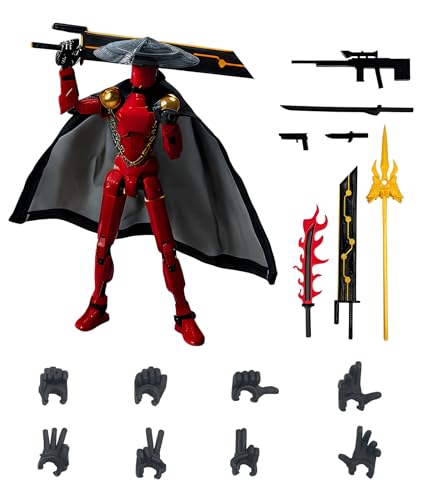 Image of T13 Action Figure, Polyarticular Movable Action Figure Robot Figure Desktop Decoration for Kid Desktop Decorations for Game Lovers Toys Gift Or Birthday Present (Red)