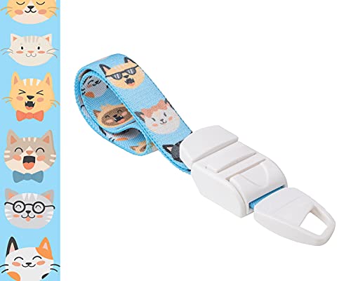 ROLSELEY Medical Tourniquet with Blue with CARTOON CATS Pattern with ABS Plastic Buckle Latex Free Elastic Band Perfect for Doctors, Nurses, Students and Paramedics