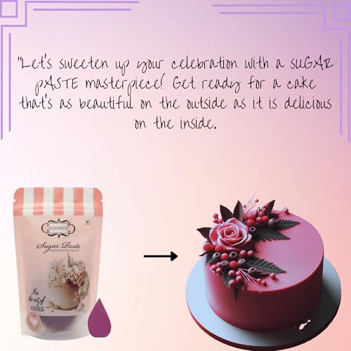 Image of Confect Sugar Paste | Edible Sugar Paste | Fondant for Cake Decoration | Chef's Choice for Cake Decorating (250g (Pack of 1), Fuchsia Pink