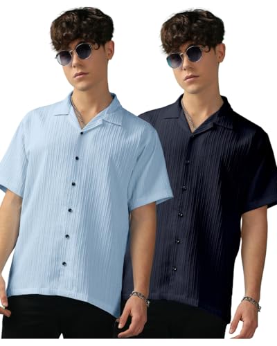 Image of Men's Striped Half Sleeve Polycotton Shirt | Casual & Formal Wear | Comfortable & Stylish