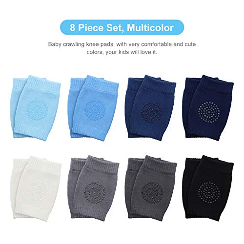Satinior 8 Pairs Unisex Baby Crawling Anti Slip Knee Pads Toddler Knee Protectors Learn To Crawl Socks Leg Warmers thumb #3