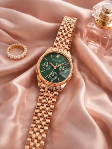 Image of AMERICANVIBER Rose Gold Women Watches | Girl Watch | Watch for Women | Diamond Studed | Premium Design | Trendy Fashionable | Under 499