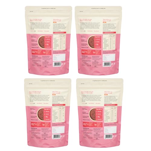 Image of Nourish You Premium Red Quinoa | High Protein Supergrain for Salads, Khichdi, Pulao & Healthy Meals | Gluten Free, Rich in Fiber & Antioxidants | 500g x Pack of 4