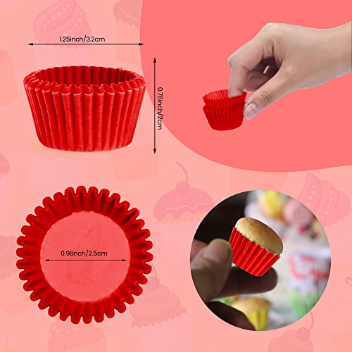 Nuomi Mini Cupcake Liners 1 Inch Paper Baking Cups Muffin-Liners 1000 Pieces Dessert Wrappers For Christmas Festival, Wine Red #TOP2