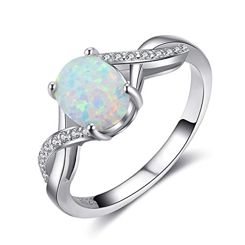 Argent mariage bague femme opale ovale infini : le cadeau idéal