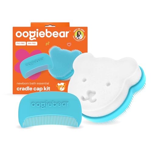 Image of oogiebear Cradle Cap Brush Kit for Babies – Gentle and Safe Scalp Massage Care with Sponge, Brush, and Comb for Newborns and Babies