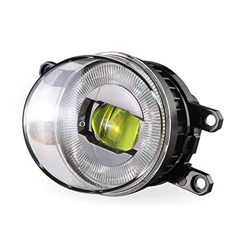 Icar Diy Upgrade Led Projector Fog Light Assembly Kit 4In1, Drl, Turn Signal Light For Toyota, Lexus, Yellow, 1 Pair #TOP16