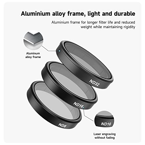 TELESIN 4-Pack CPL&ND Filter Set for DJI Osmo Action 5 Pro/4/3, Snap On CPL, ND8, ND16 - Image 4