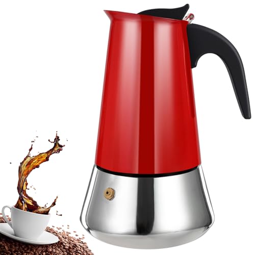 Image of 9 Cup Stovetop Espresso Maker Stainless Steel Moka Pot Stove Top Percolator Italian Coffee Makers Capable Mocha Greca Machine Cafe Classic Induction Cookers for Home and Camping 450ml 15oz