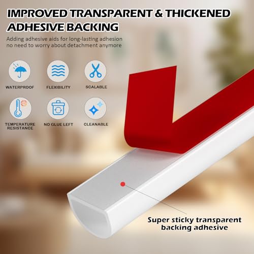 Bantie 40FT Weather Stripping Door Seal - Self Adhesive Weather Insulation Strip Weatherstripping Silicone D Shaped Seal Strip Door Frame Gap Filler/Window Soundproofing