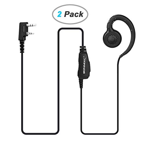 BONMIXC Walkie Talkie Headset Mic PTT Compatible with Kenwood ProTalk FreeTalk Baofeng 3.5mm/2.5mm