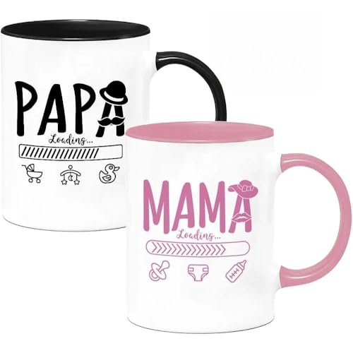 Canecas para futuros pais com moeda de decisão - presente original para mãe e pai - caneca personalizada de 350 ml para gravidez e baby shower