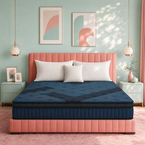 UNZIPE 14 Inch King Size Mattress - Firm Hybrid Mattress in a Box with Spinal Alignment, Motion Isolation and Cooling Feel for Master Bedroom and Big & Tall Sleepers