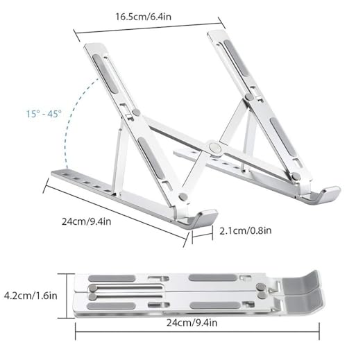Suporte para Notebook de Aluminio Ajustável Dobrável Portatil Metal Resistente Reforçado altura regu