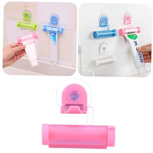 NOLITOY Squeeze Toothpaste Device Wall Mount Long-Lasting Sucker Toothpaste Dispenser Rolling Tube Squeezer