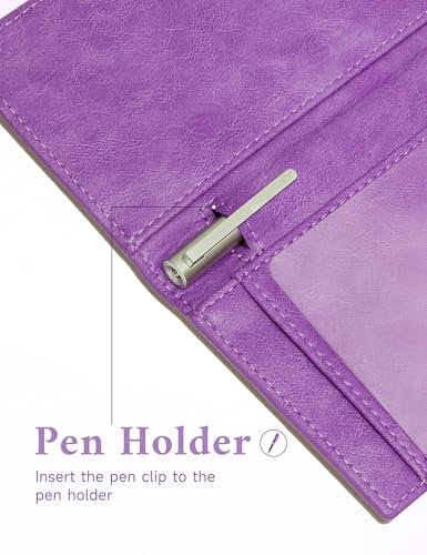 Image of Zreal Checkbook Cover for Men & Women, Premium Vegan Leather Checkbook Holder for Top & Side Tear Duplicate Checks with RFID Blocking (Lavender)