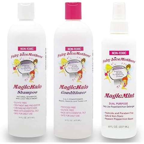 Fairy LiceMothers - 16 oz MagicHalo Shampoo, Conditioner, 8 oz Hair Spray Lice Treatment Kit Cover