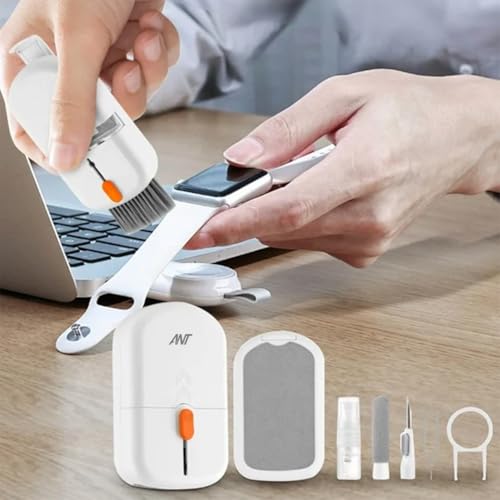 Image of Ant PC Shine 10 10-in-1 Laptop Screen Keyboard Cleaner Kit Electronics Cleaning kit Tool for MacBook, iPad, Brush Tool for Tablet, Computer, PC Monitor, TV, Camera Lens Mercury White