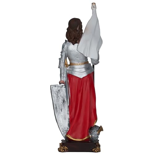 Estatua religiosa Juana de Arco 12 pulgadas pintura a mano miniatura 3