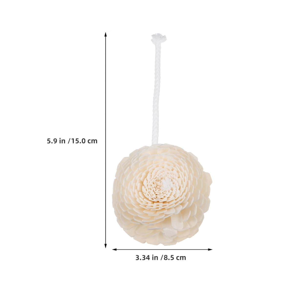 MAGICLULU Diffuseur de Parfum 2pcs Tête de Fleur en Corde de Coton Beige, Diffuseur D'huiles Essentielles Léger et Élégant pour Décoration de Voiture ou Intérieur