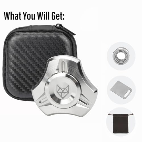 Image of FREELOVE Premium Metal Fidget Spinner for Adults, Stainless Steel Heavy Silent Spinner with Precision Bearing, Small Office Desk Toy & EDC for Stress Relief Focus ADHD, Mini Silver
