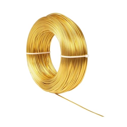 Alambre de aluminio Alambre de aluminio dorado 500 g, 1,5 mm (aprox. 100 m/500 g) for joyería, artesanía, modelado, fabricación armaduras y esculturas