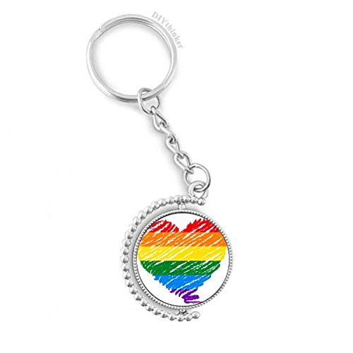 Llavero de corazón giratorio con arcoíris LGBT para tus llaves diarias