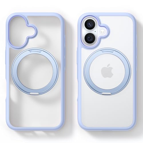 Image of TORRAS R Fusion Case Compatible with Wireless Charging iPhone 16, Magnetic Ring Charging, Protective Cover with Military Grade Protection Black (Blue)
