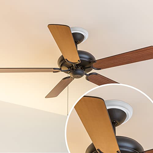 Moukeren 4 Pieces Ceiling Medallion Molded PU Ceiling Fan Medallions for Light Fixtures 9.8\" OD x 4\" ID Smooth White Finish Light Cover for Home Chandeliers Round Ring Plate Decor - Thumbnail 5