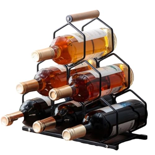 Soporte para 6 botellas diseño panal negro miniatura 3