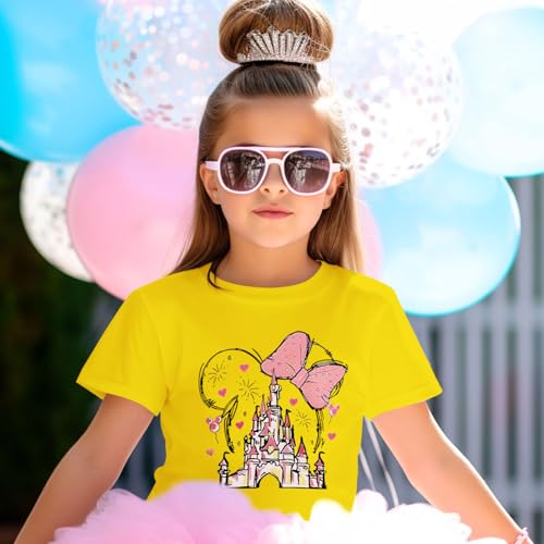 Image of Graphic Shirts for Girls Cute Bow T Shirt Kids Toddler Holiday Tshirt Vacation Trip Summer Tee Cotton Tops