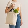10 Pack Premium Natural Cotton Bags with Long Handle; Reusable Tote Bags; Ideal for Shopping; Can be Screen Printed, Designed and Customized; Machine Washable (Pack of 10- Size: 38 cm x 42 cm) #1