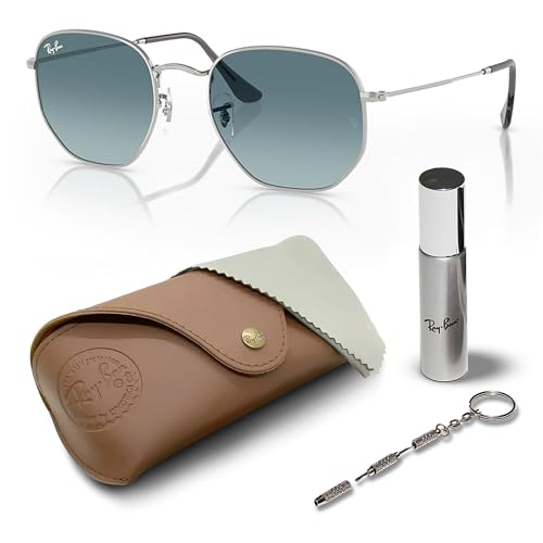 Image of Ray-Ban RB3548N HEXAGONAL FLAT LENSES Square-Round Shape Sunglasses for Men & Women with Official Eyewear Kit
