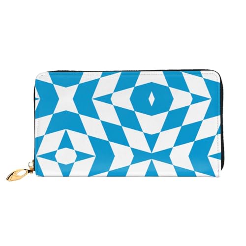 Bavarian flag Women's Wallet Long Zip Around, Premium Vegan Leather Wallet with 12 Card Holders, Large Capacity,Gift Ready Packaging