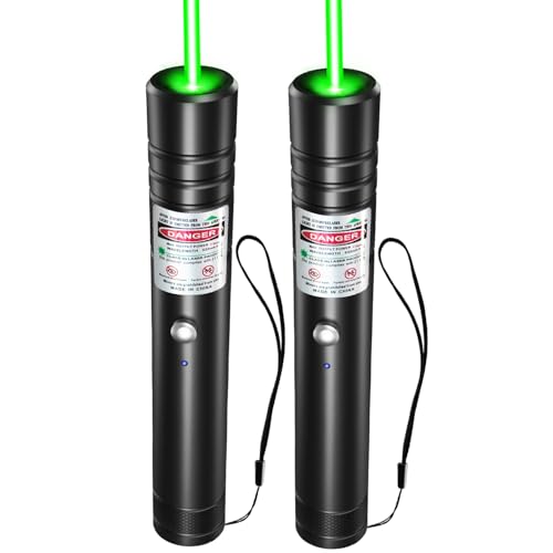 [2 Packs] Professional Rechargeable Green Line Light Flashlight Long Distance
