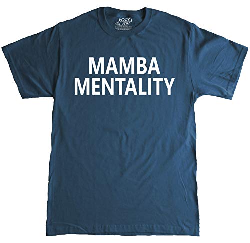 Rock Scythe - Mamba Mentality Tribute T-Shirt Gift T-Shirt Adult T-Shirt Tee - Medium-Navy/White