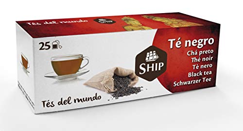 Ship - Té Negro en Caja de 25 unidades - Ayuda a Activar la Mente - Rico en Vitaminas B2, C y E - Cuida la Salud de tus Huesos - Mejora la Concentración y Bienestar - Sabor Fuerte y Aromático
