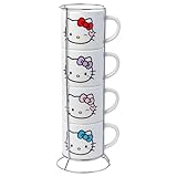 Photo Gallery silver buffalo sanrio hello kitty faces and hearts - set di 4 tazze in ceramica, 295 ml Photo Gallery silver buffalo sanrio hello kitty faces and hearts - set di 4 tazze in ceramica, 295 ml