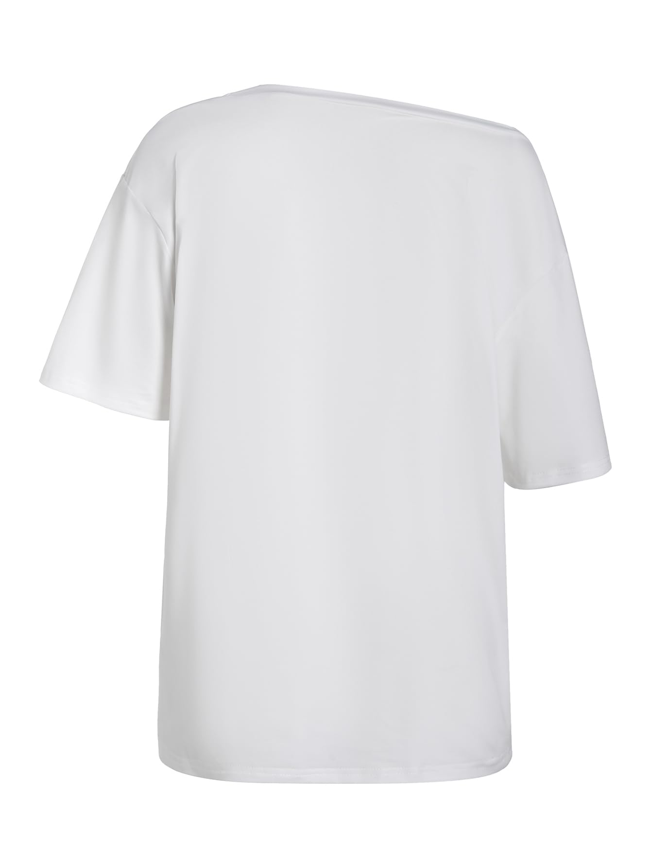 RoseSeek Women's Off The Shoulder Tops Gothic Graphic Tee Y2k Grunge Vintage Oversized T Shirts Trendy Outfits: X-Large Pure White