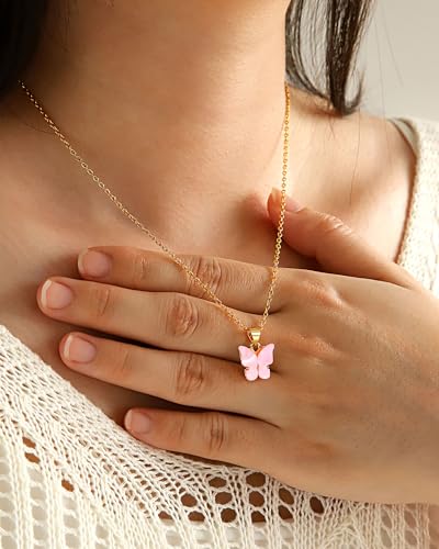 UNGENT THEM Happy 5th 6th 7th 8th 9th 10th 11th 12th Birthday Gifts, You Make The World A More Beautiful Place Butterfly Necklace Bday Presents4