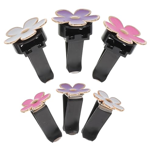 6個 車のアロマクリップ エアアウトレット用 金属 フェミニンな女性用車用アクセサリー