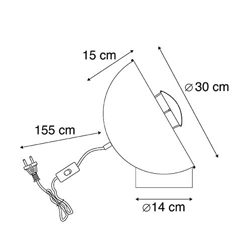 QAZQA Magna Yeyang - Lampe De Table - 1 Lumière - H 33 Mm - Zwart