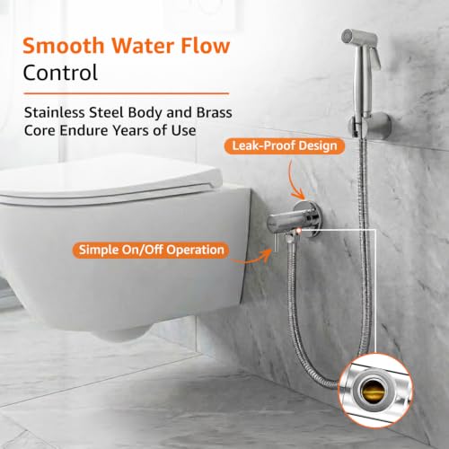 Image of Amazon Basics Angle Valve | Stainless Steel Body with Brass Cartridge and Wall Flange | 8 Pieces | Bathroom and Kitchen Use [Chrome]