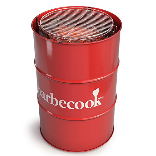 Barbecook Barbecue à charbon Edson Acier Rouge 47,5 x 47,5 x 89 cm