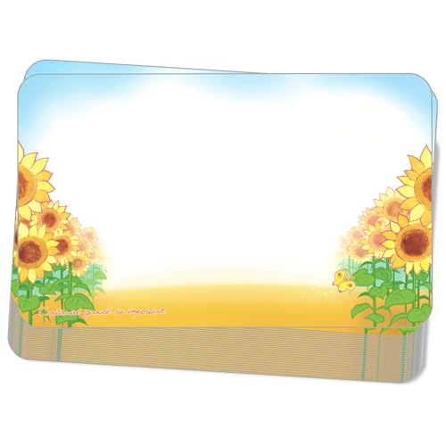 Kokoro Seal Mini Message Cards, Business Card Size, 100 Pieces, Made in Japan, High Quality Paper, K-J02, Sunflower Path